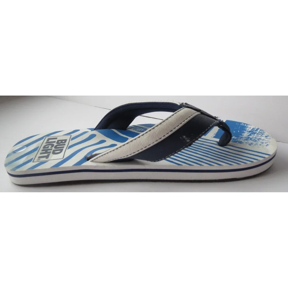 Mens Bud Light Flip Sandals Flop‎ Size 7 Bottle Opener in Sole